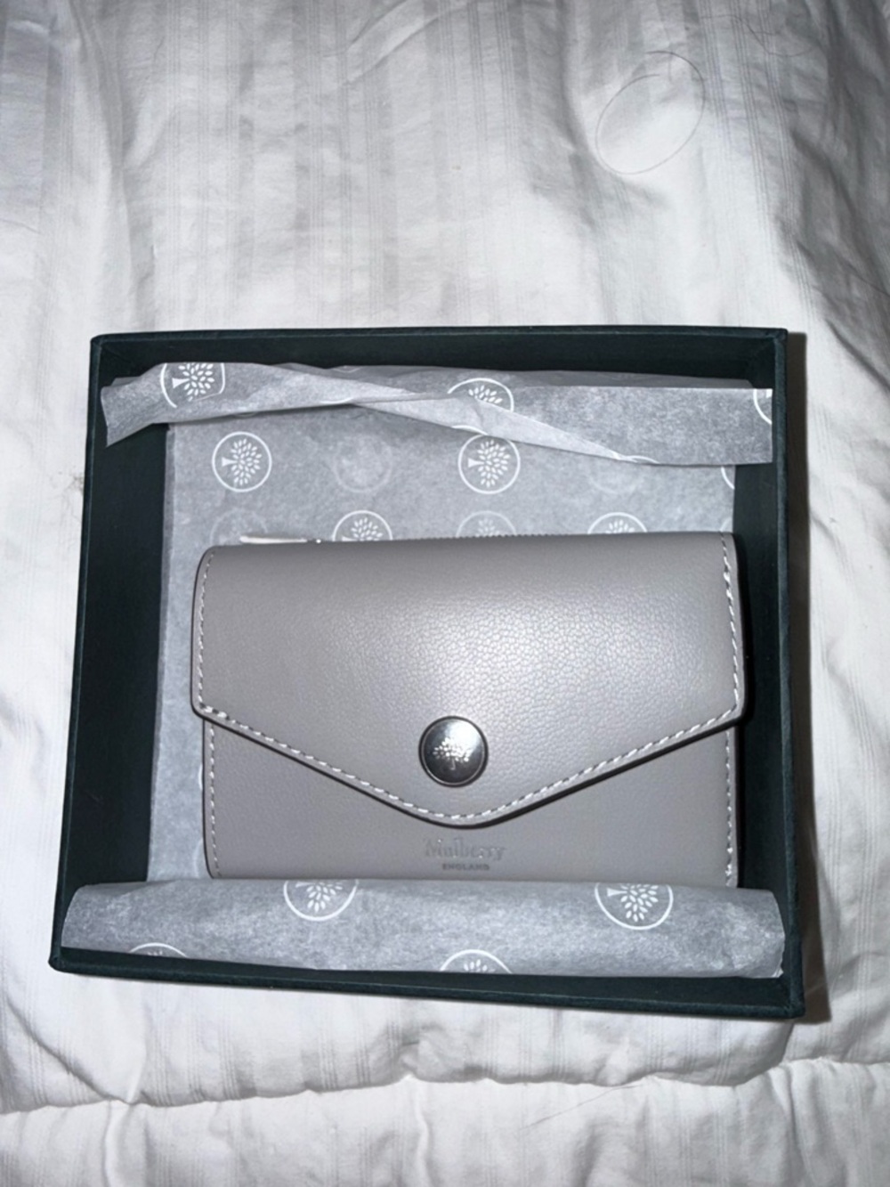Mulberry Dark Green Jewelry/Accessory Box with Silver Logo